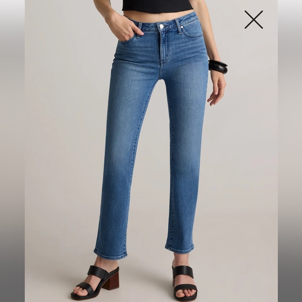 Quince Bella Stretch Straight Jeans 25 Medium Wash EUC